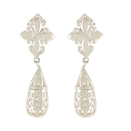 Filigree Drop 92.5 Sterling Silver Earrings