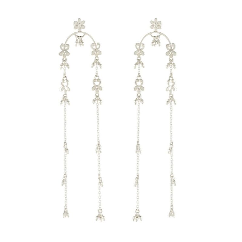 Dainty Filigree 92.5 Sterling Silver Shoulder Grazer Earrings